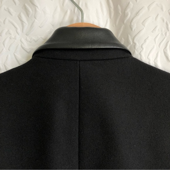 Aritizia Babaton Black Fred Blazer Wool Cashmere Vegan Faux Leather Jacket - Picture 9 of 16